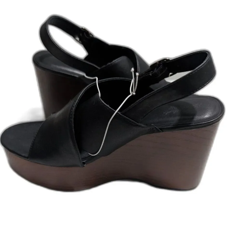 Women's Naomi Wood Wedge Heels -Universal Thread- Black Size 9.5 NWOT